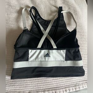 Adidas Black and White Women's Sports Bra Top